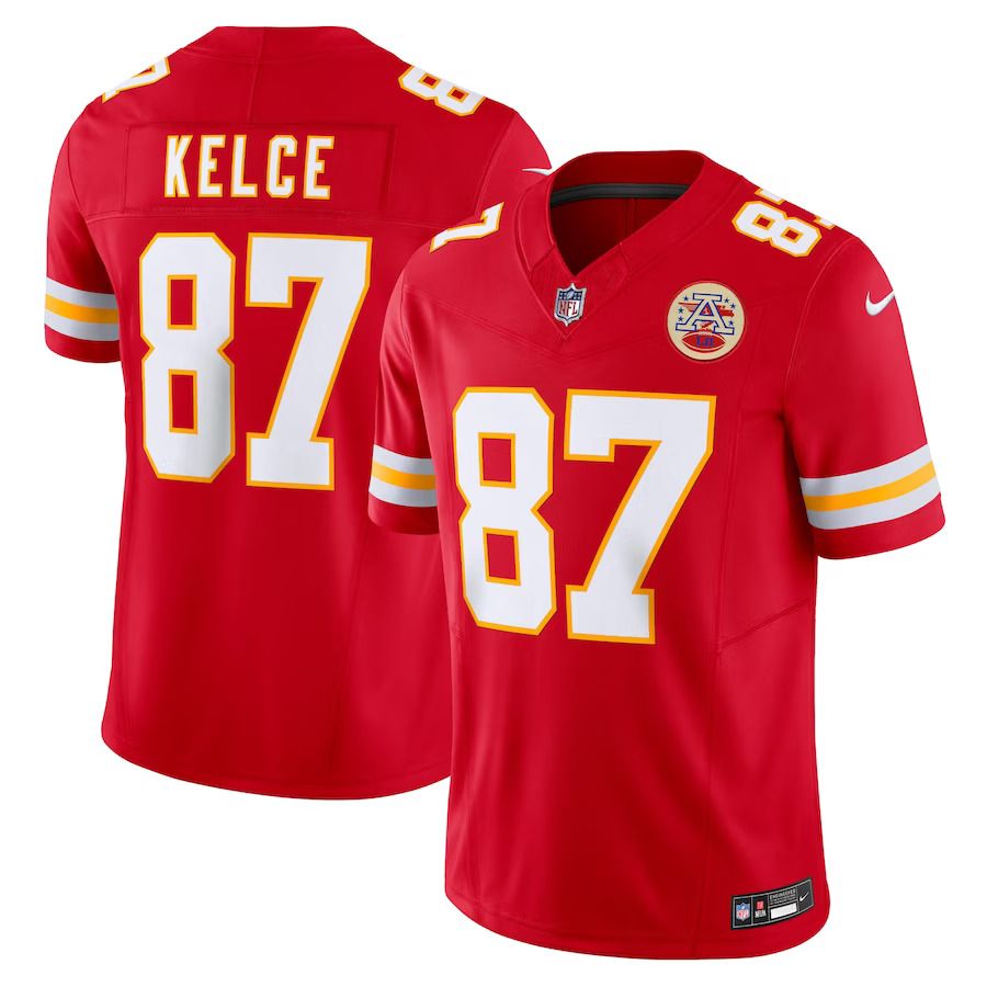 Men Kansas City Chiefs 87 Travis Kelce Nike Red Vapor F.U.S.E. Limited NFL Jersey